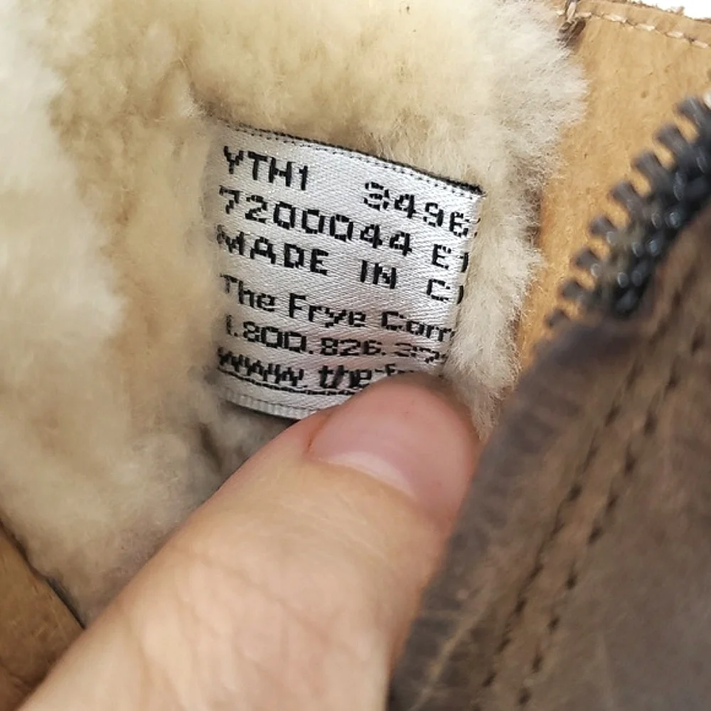 NWT Frye Brown Leather Shearling Boots‎